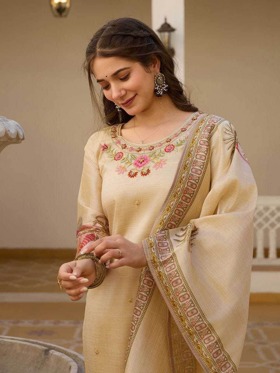 Assam Silk Embroidery Suit - MYLUXURY LANE ENTERPRISE